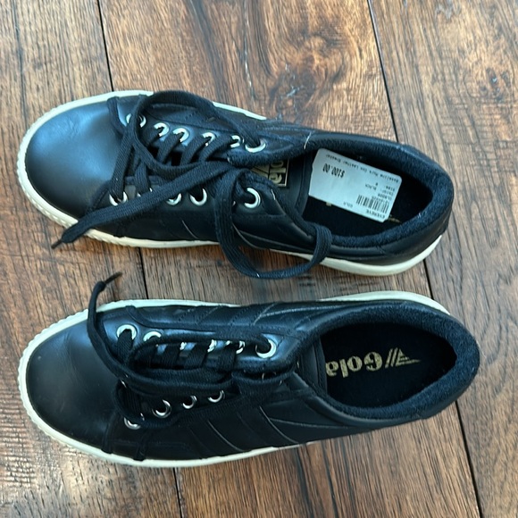 Gola Baseline Mark Cox Leather Sneaker Black Size 8 - Picture 2 of 3